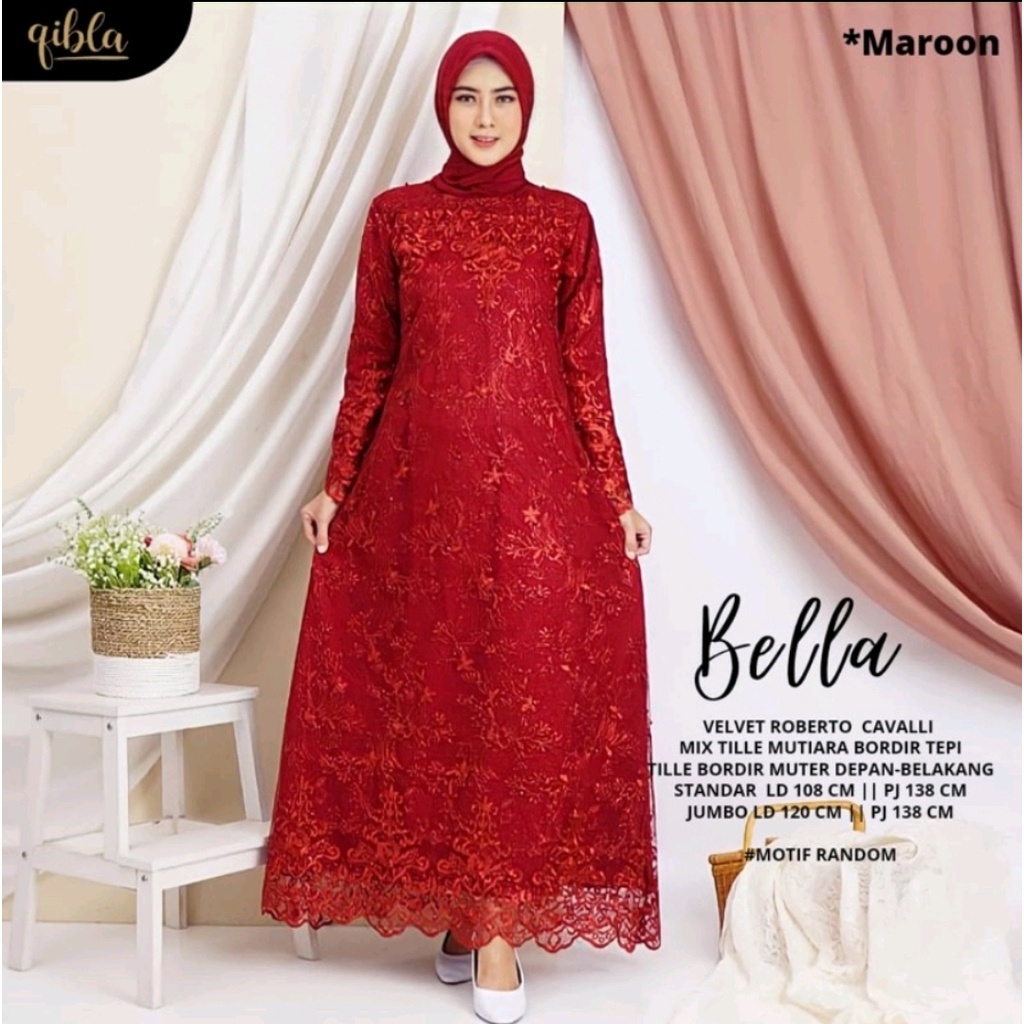 Bella Maxy Arimbi Maxy Dress Brokat Kondangan Gaun Pesta Resepsi Pernikahan Dres Muslim Jumbo xxl Ld 120cm Remaja Muslimah Gamis Lebaran Anak Perempuan Outfit Kondangan Seragam Bridesmaid Enagement Wisuda