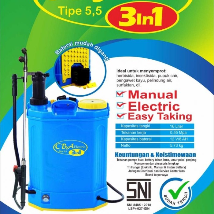 Sprayer elektrik dan manual CBA 3in1 alat semprot double kep elektrik