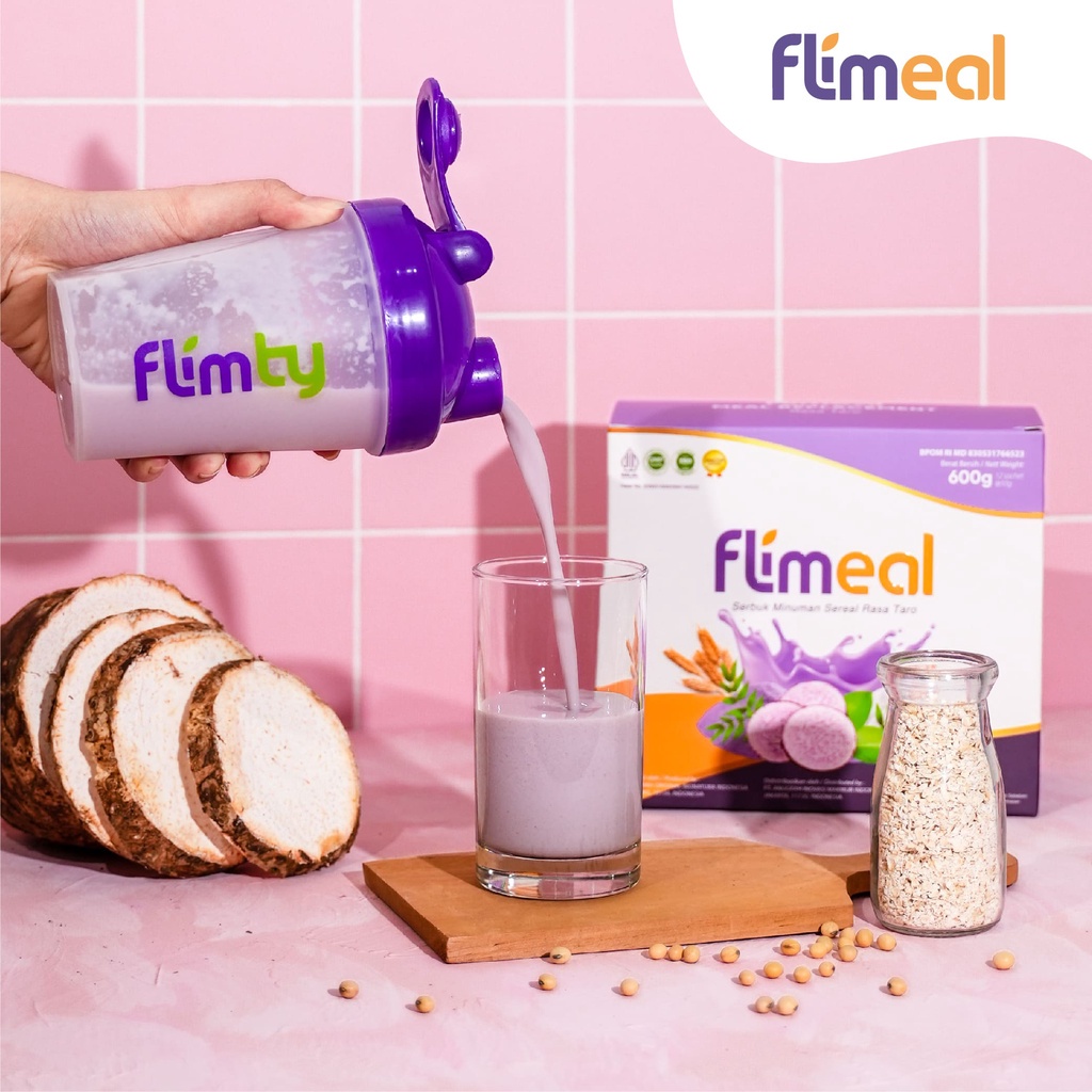 Flimeal (Meal Replacement) - 1 Box (Isi 12 Sachet) - Taro Surabaya