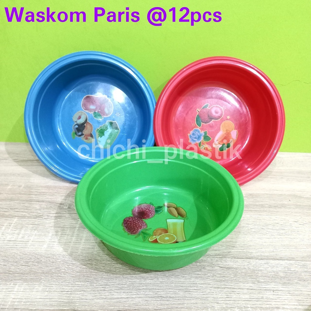 Isi 12 PCS!! Waskom Paris /Waskom Plastik/Waskom berkatan /Baskom gambar