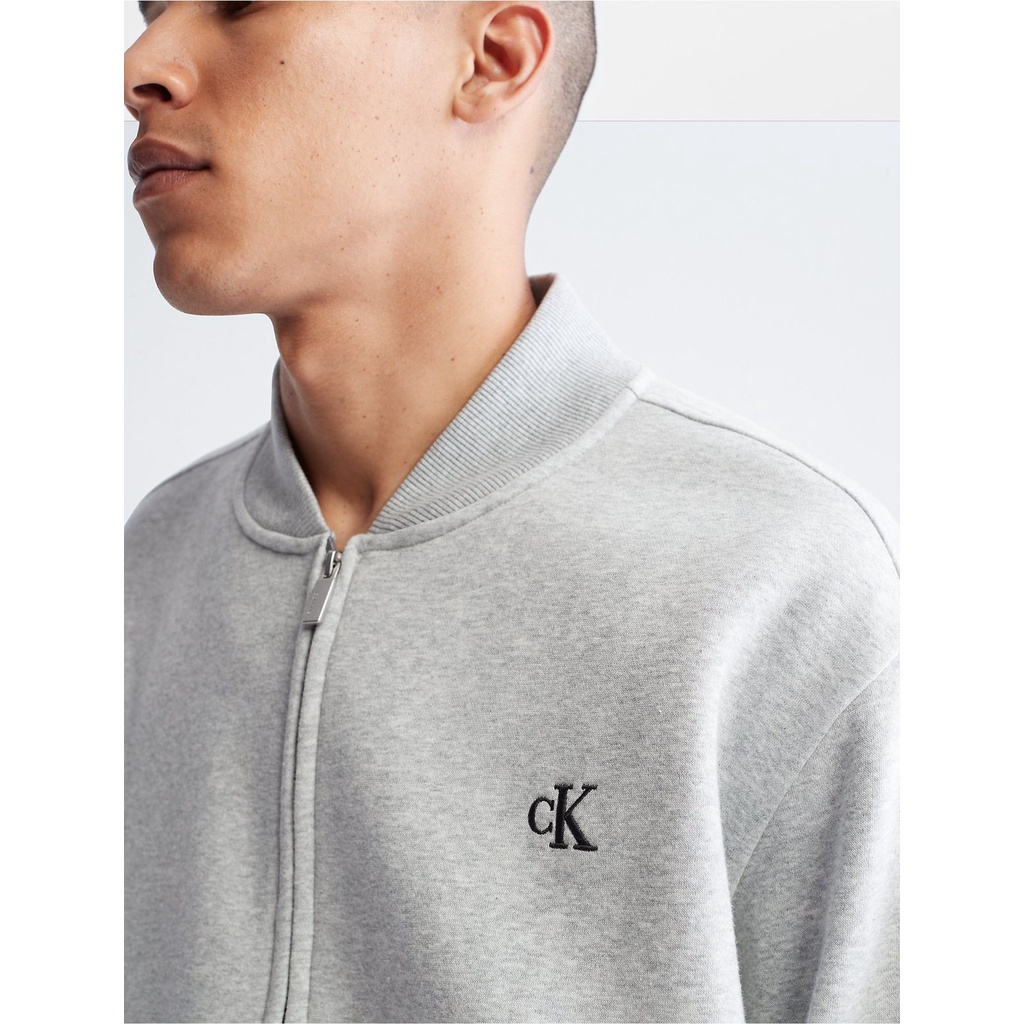 CK Relaxed Fit Archive Logo Fleece Bomber Jacket