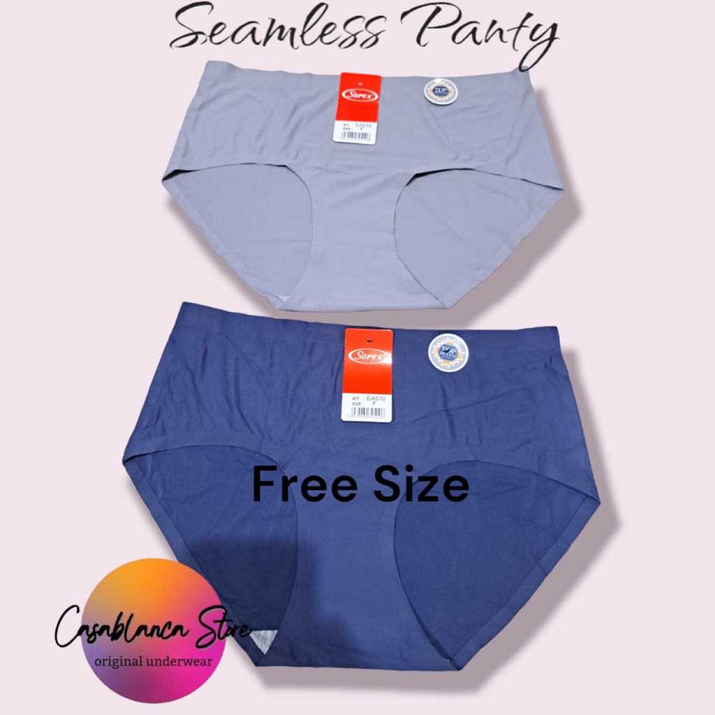 SEAMLESS PANTY SOREX EA 510 TANPA JAHITAN &amp; FREE SIZE SETARA XL &amp; XXL