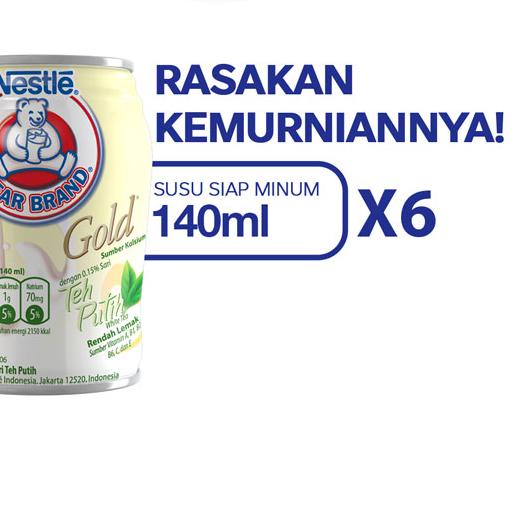 

☑ BEAR BRAND Susu Kaleng White Tea Susu Steril 140ml x 6 pcs ❀