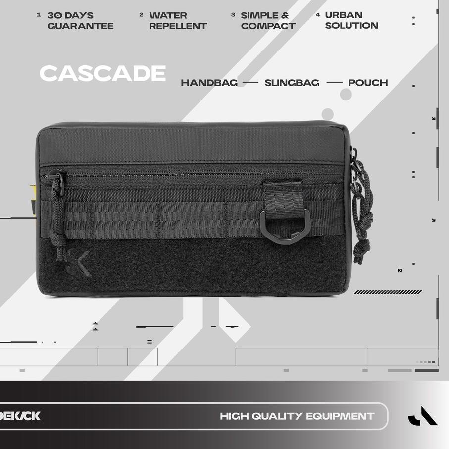Terbaru✔️-Sidekick Project CASCADE Clutch Pria Warna Hitam Multifungsi (Hand Bag + Sling Bag + Hangi