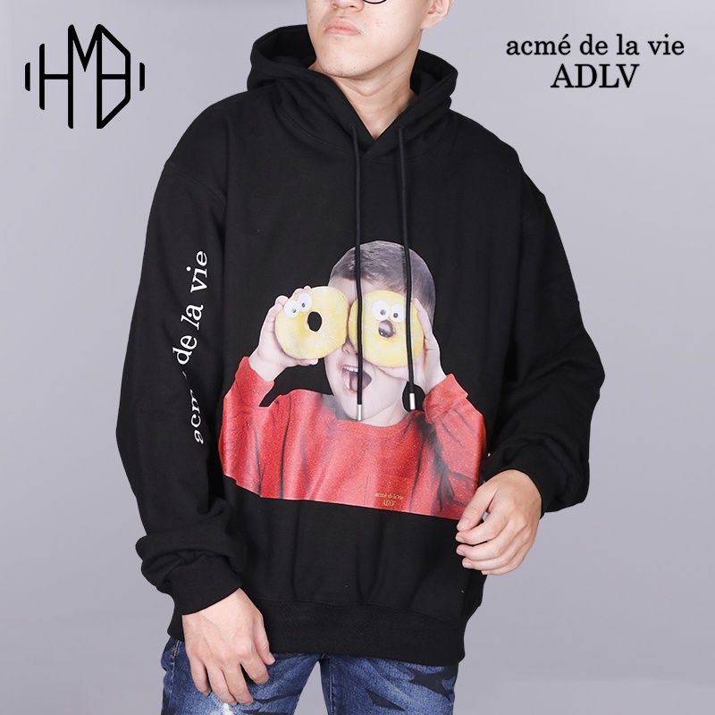 ADLV Acme De La Vie Baby Face Red Donut Boy Hoodie Black