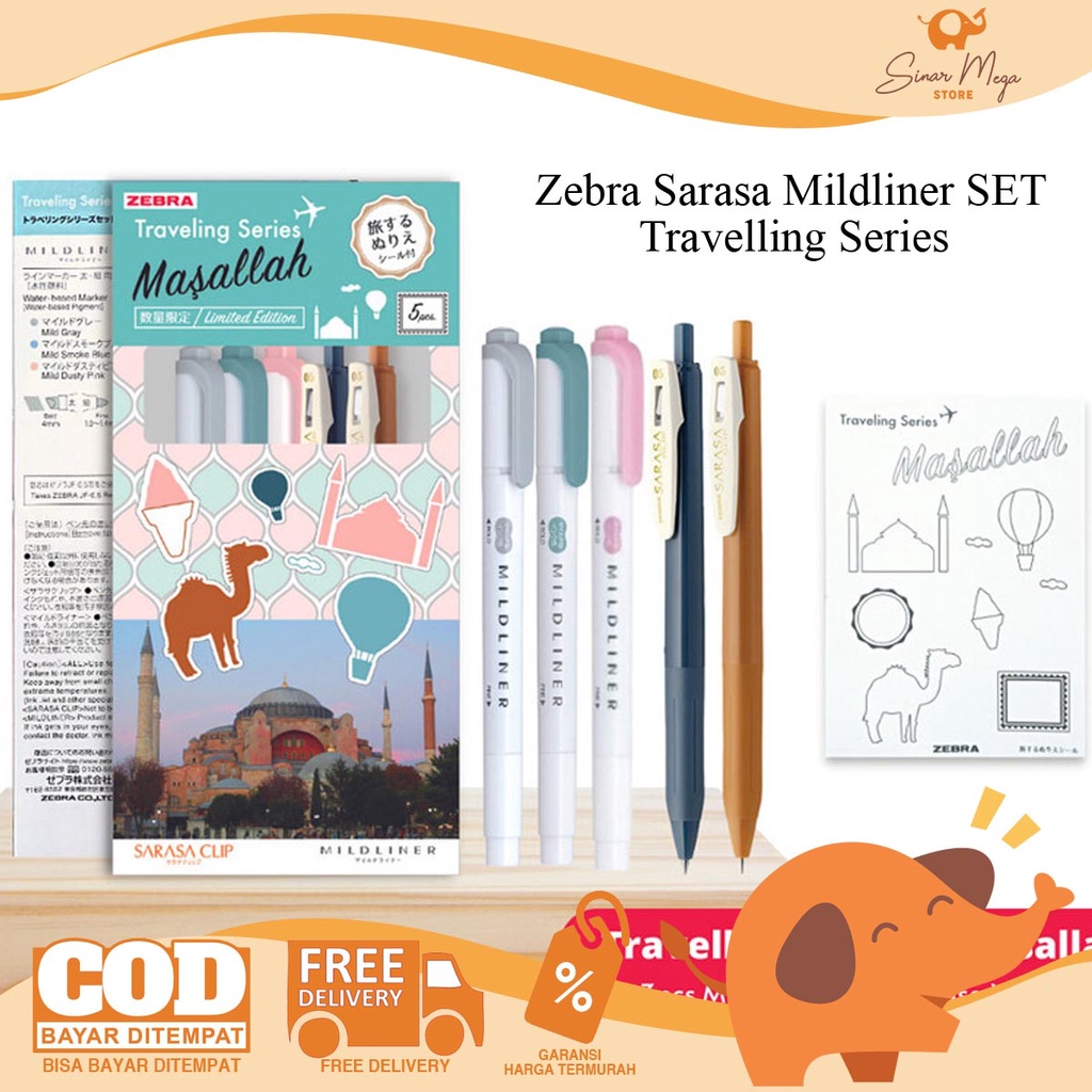 

Zebra Sarasa Mildliner Travel Series Limited Edition / Zebra Sarasa Mildliner SET Lucu Unik Berkualitas
