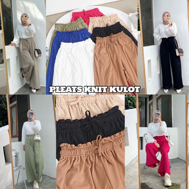 MakeGrosir - PLEATS KNIT PANTS - KULOT KNIT - KULOT WANITA PANJANG