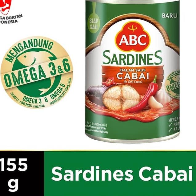 

Real produkH2t7S SARDEN SAUS CABAI ABC SARDINES IN CHILLI SAUCE 155GR