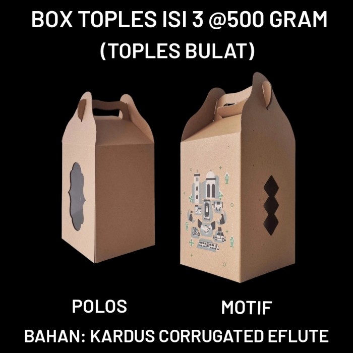 

Box Toples Lebaran Idul Fitri / Box Toples 500Gr Isi 3 / Gable Box 012