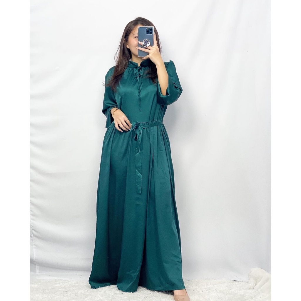 Long Dress Satin Silk Premium Gamis Polos