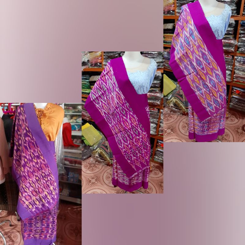 SONGKET SARUNG SELENDANG TENUN TANGAN TARUTUNG MAULANA FULL WARNA UNGU SONGKET ETNIK BATAK TOBA