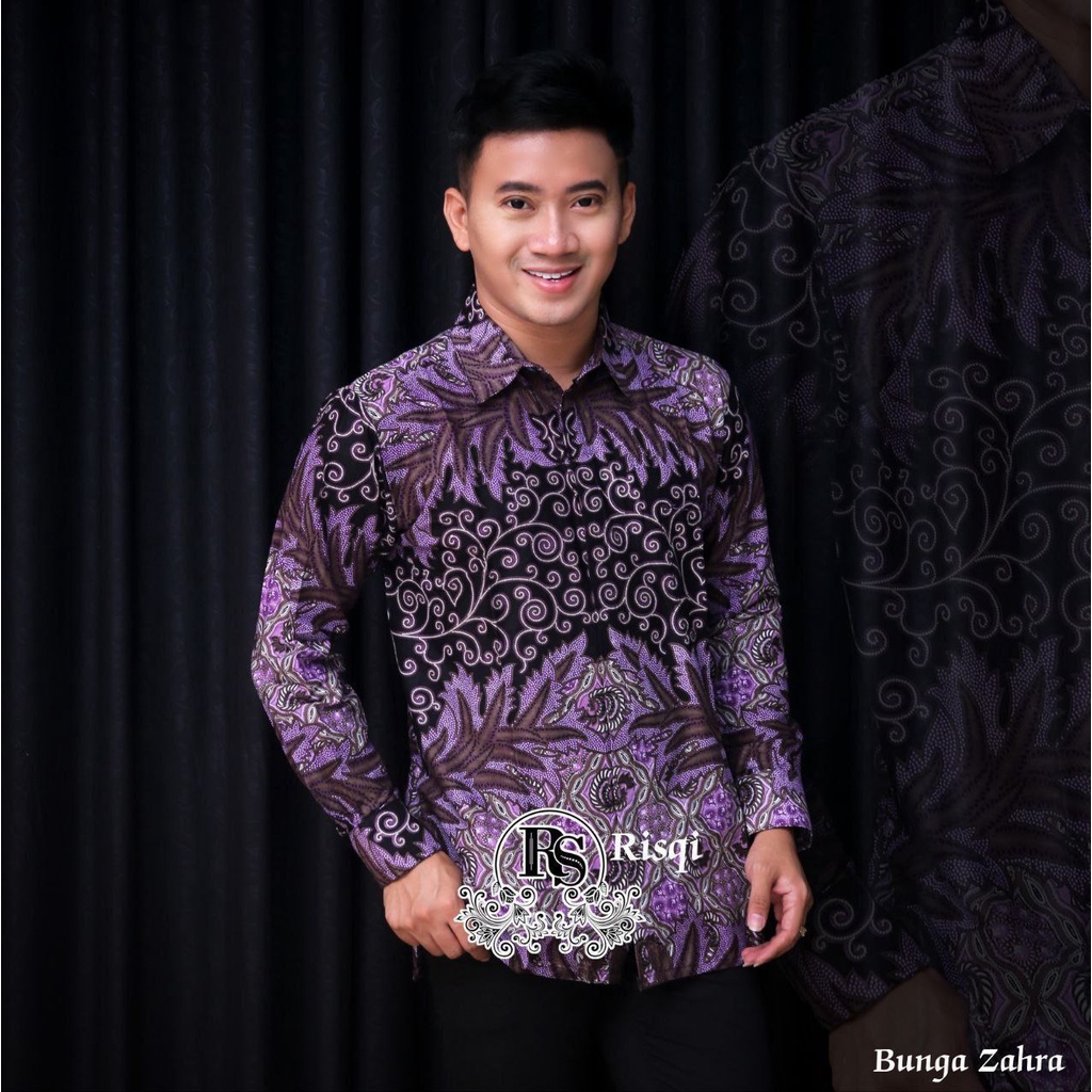 KEMEJA BATIK PRIA LENGAN PANJANG MODERN M L XL XXL BAJU BATIK COWOK JUMBO