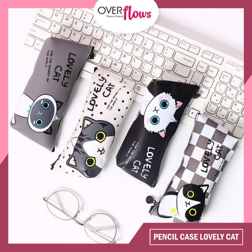 OVERFLOWS.ID TEMPAT PENSIL KOTAK PINSIL KUCING PENCIL CASE LOVELY CAT