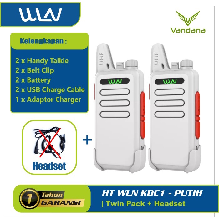 Terlaris Talkie Ht Wln Kd-C1 Putih Isi 2Pcs Sepasang
