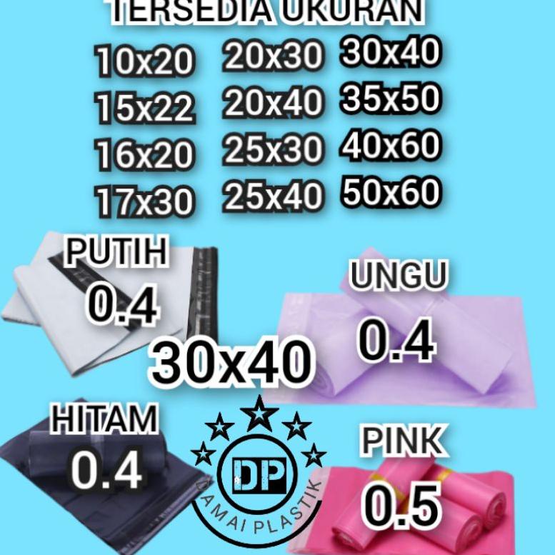 

7.7 Brands Festival Kantong Plastik Packing PE 30x40CM Olshop Polymailer Hitam Putih Pink 30x40 Amplop ungu 32x45