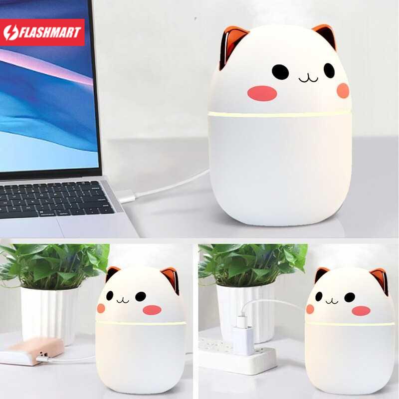 Flashmart Air Humidifier Purifier Pelembab Ruangan Cute Cat 250ML - A301