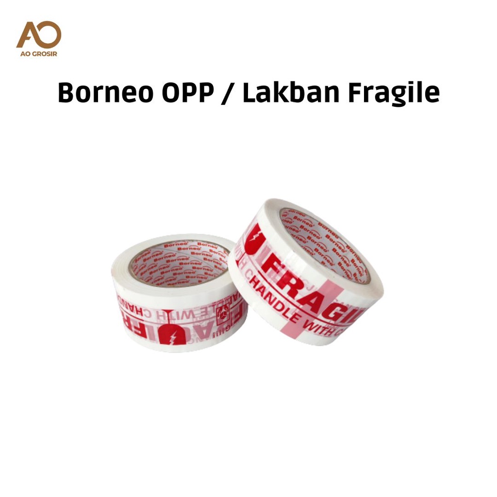 

Borneo OPP Lakban Fragile Jangan Dibanting 48mm x 90 Yard