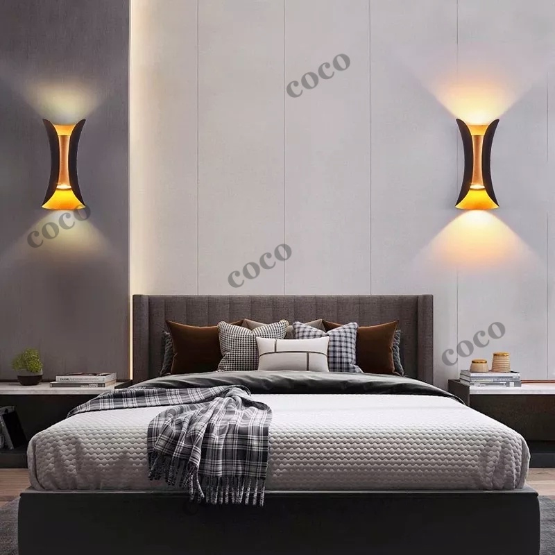 【penjual lokal】Lampu Dinding Tahan Air Aluminium Hias Outdoor Kamar Tidur Ruang Tamu LED Wall Light Waterproof Garden Wall Lamp Indoor Corridor Bedroom Living Room Home Lighting