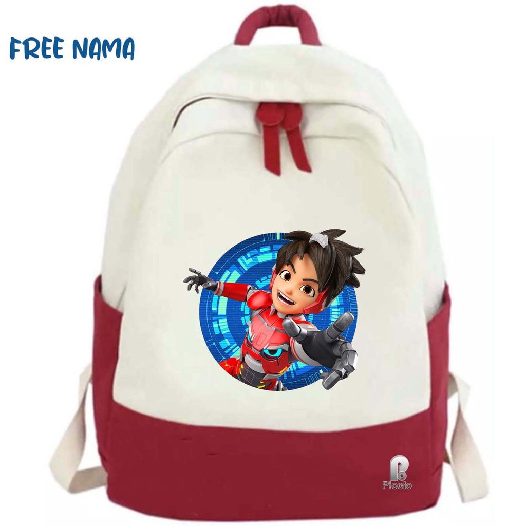 TAS RANSEL BACKPACK ANAK SEKOLAH MOTIF KARTUN MECHAMATO UNISEX (FREE NAMA)