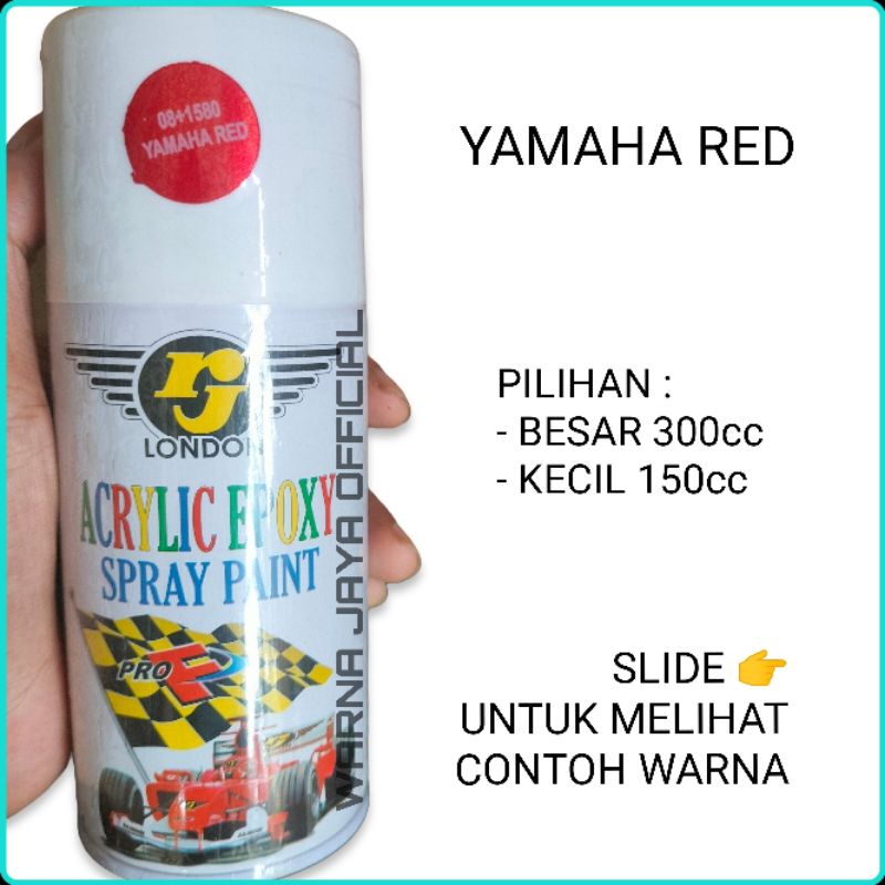 MERAH YAMAHA - Cat Kaleng Semprot Pilok Pilox Pylox RJ London Red Merah Yamaha Tua Glossy 150cc 300c