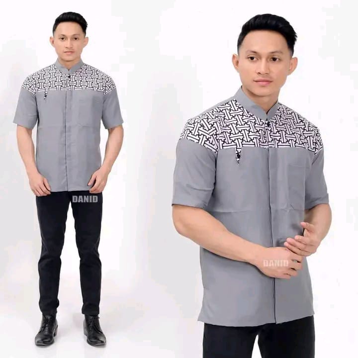 Baju Koko Kurta Lengan Pendek Baju Koko Fashion Muslim Pria Dewasa Terbaru Bahan Toyobo