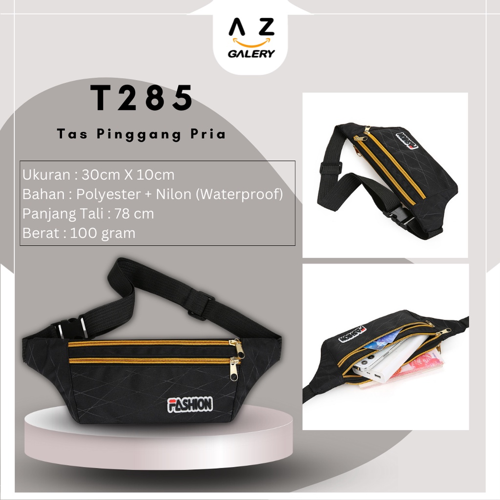 Tas Waistbag Unisex Tas Pinggang Sport Fashion Korea Tas Pria Wanita Polyester Nilon T285 Azgalery