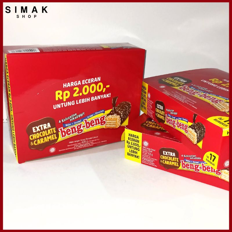 

Beng Beng Extra Chocolate & Caramel isi 17pcs @25gr | SIMAK SHOP