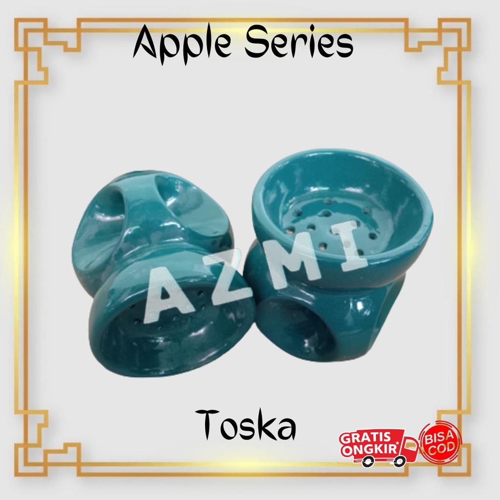 Tempat Bakaran Dupa Kramik Buhur Wadah gaharu Bukhur Prapen Keramik Motif Apple By MH Keramik