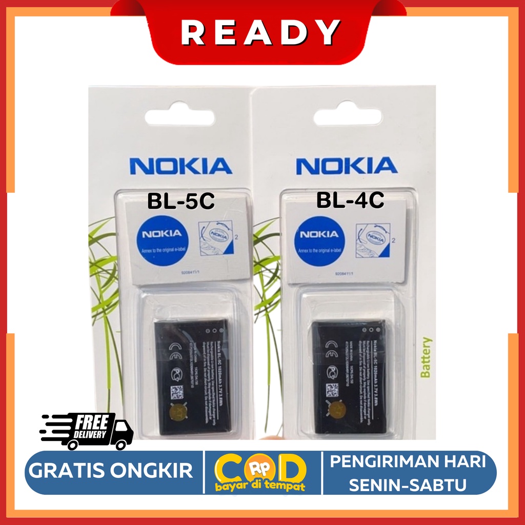 Baterai Nokia BL-5C/BL-4C Original Oem Packing Panjang Putih