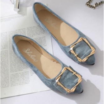 ALTEMAID  flat shoes pastel gold aksen