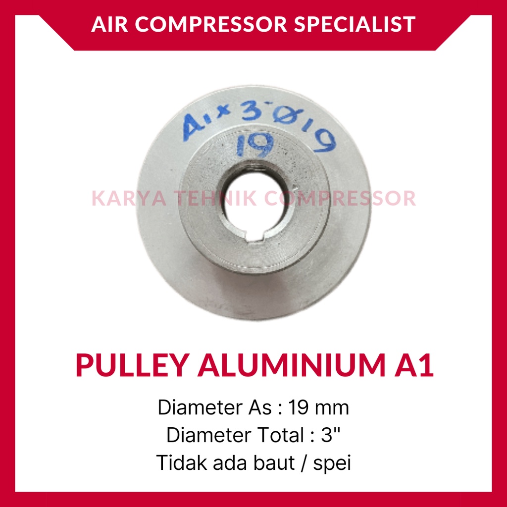 Pulley / Pully / Puli Dinamo Kompresor Udara 3" Diameter 19 mm