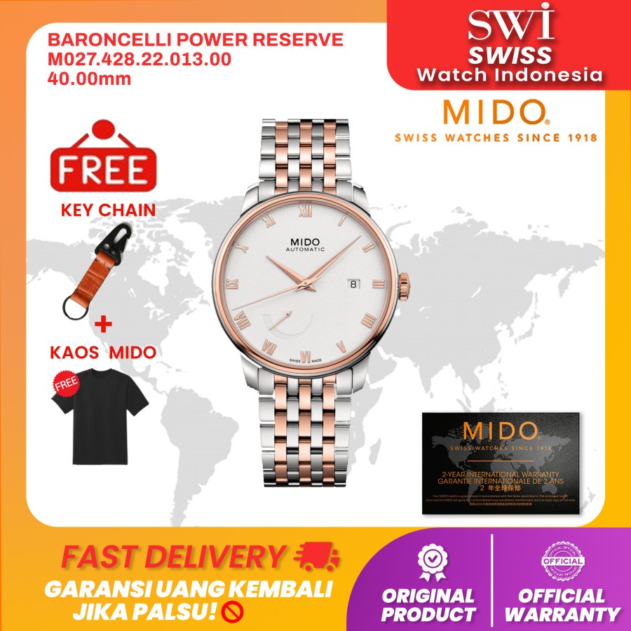 Jam Tangan Pria Mido M027.428.22.013.00 Baroncelli Power Reserve