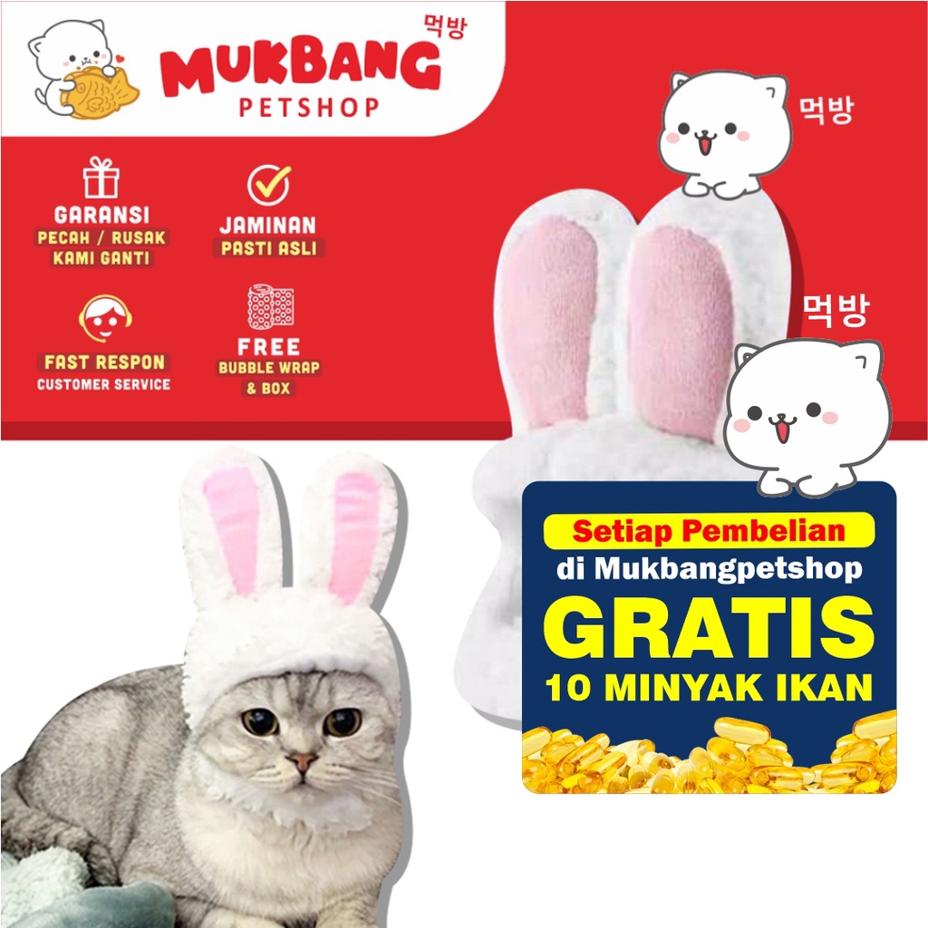 Topi Telinga Kucing Kelinci untuk Anjing / Kucing Kecil Kostum Telinga Kelinci untuk Kucing Anjing Cat Dog Costum Bando Rabbit