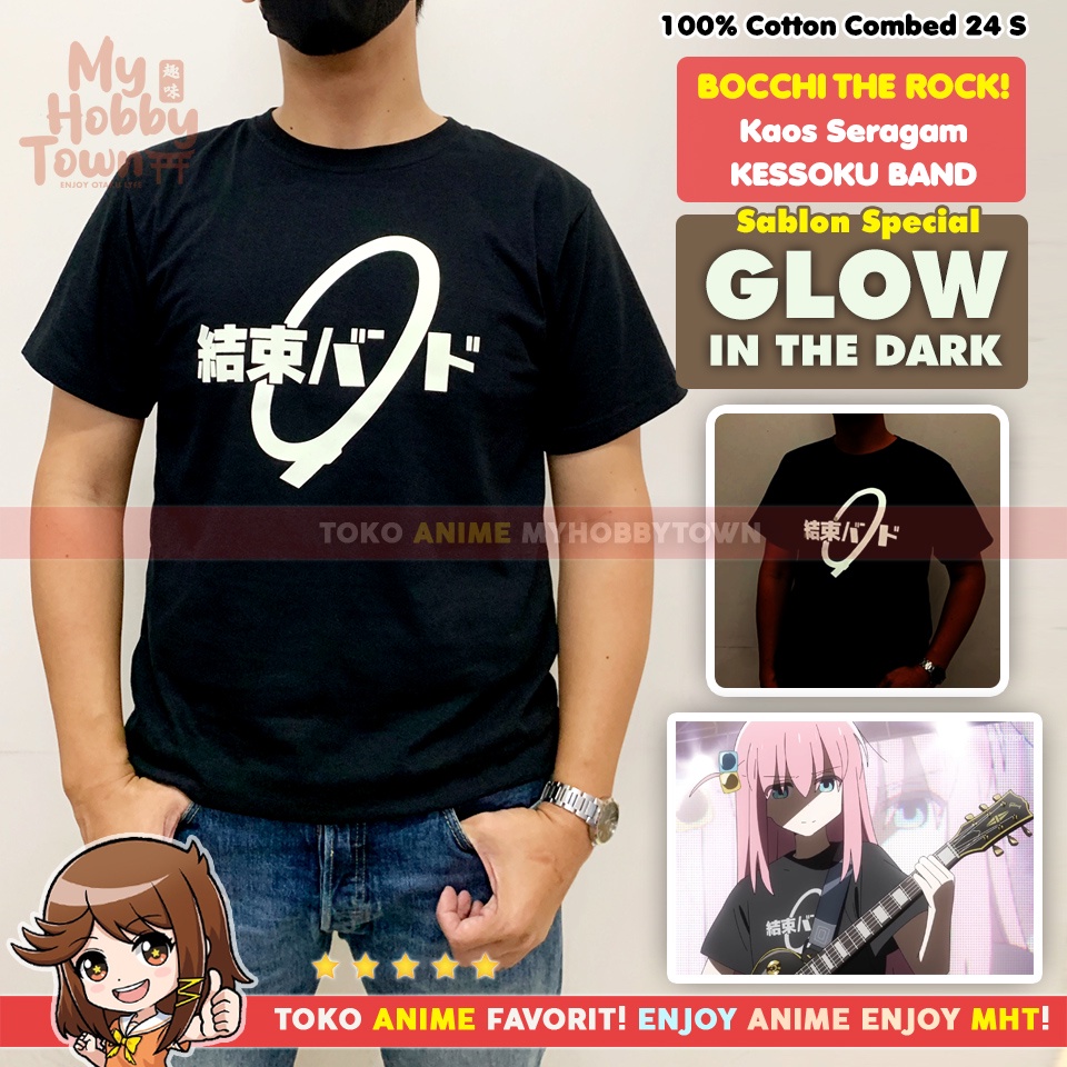 Kaos T-shirt Anime Bocchi The Rock Kessoku Band Hitori Gotoh