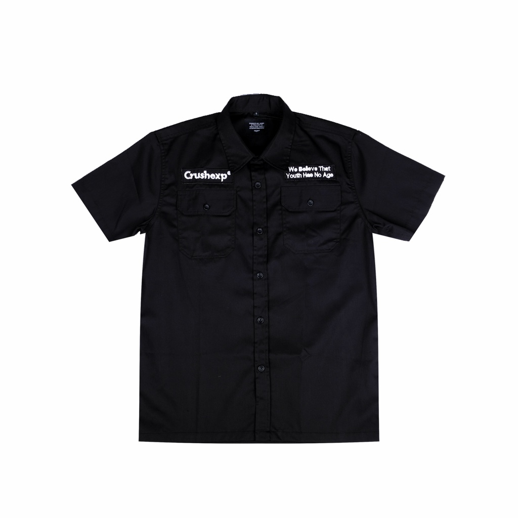 CRUSH EXP Kemeja Pendek Work Shirt KCP0573 BLACK