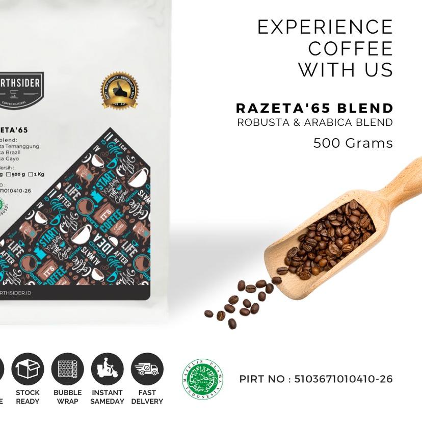 

♔ BIJI KOPI SUSU RAZETA'65 BLEND ROBUSTA-ARABIKA - 500GR NORTHSIDER COFFEE ✹