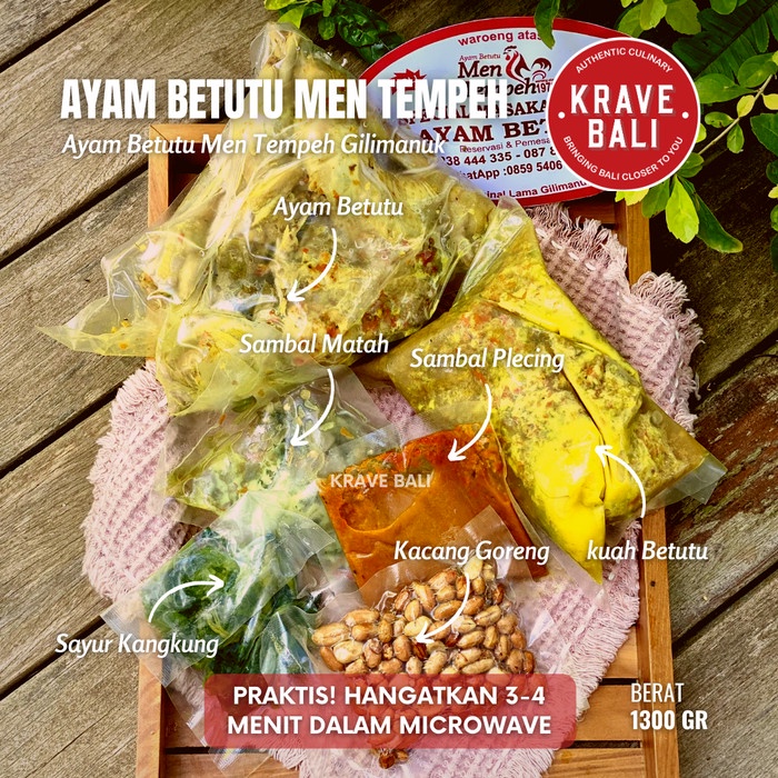 

Ayam Betutu Men Tempeh Makanan Khas Bali Asli 1300Gr 1Ekor