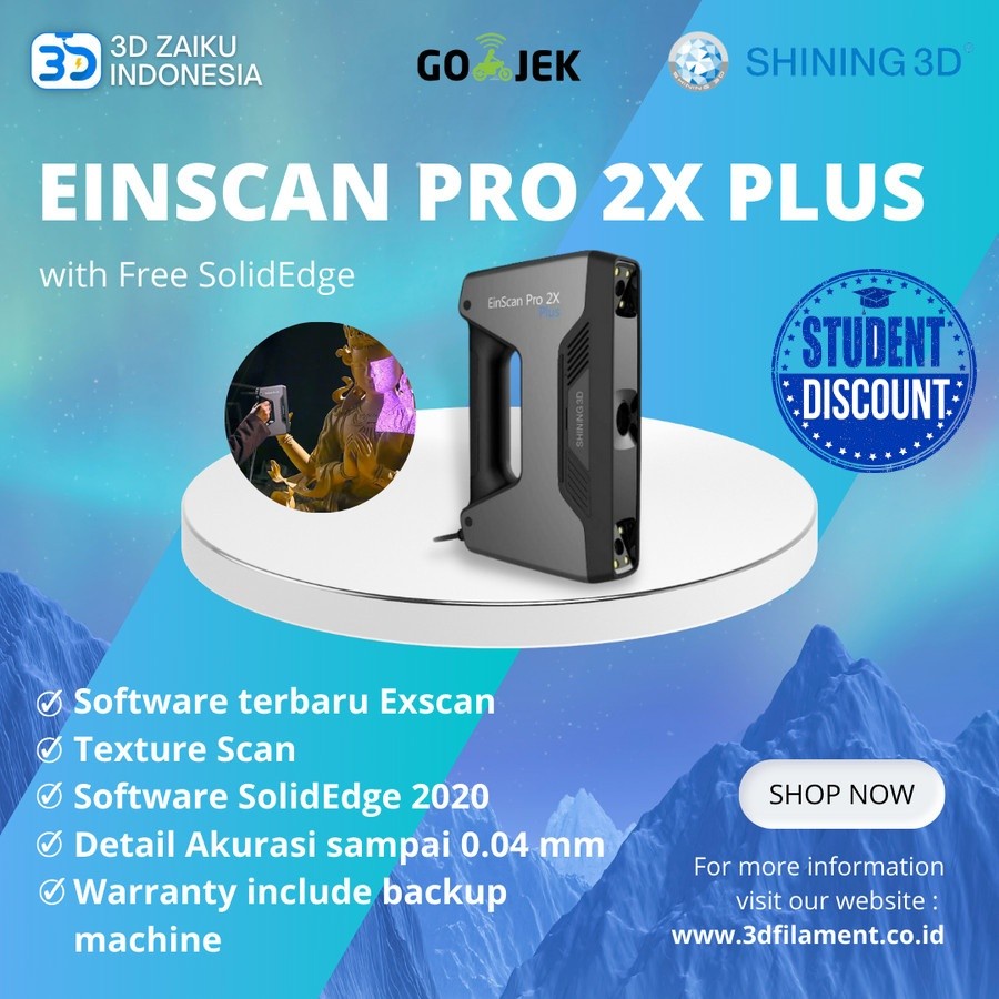 Industrial Grade 3D Scanner Einscan Pro 2X Plus with Free SolidEdge