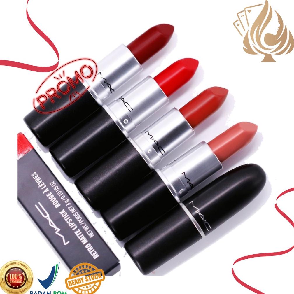 BPOM MAC LIPSTICK LIPSTIK FULL SIZE 3GR ORIGINAL (MATTE/SATIN/RETRO/POWDER KISS)