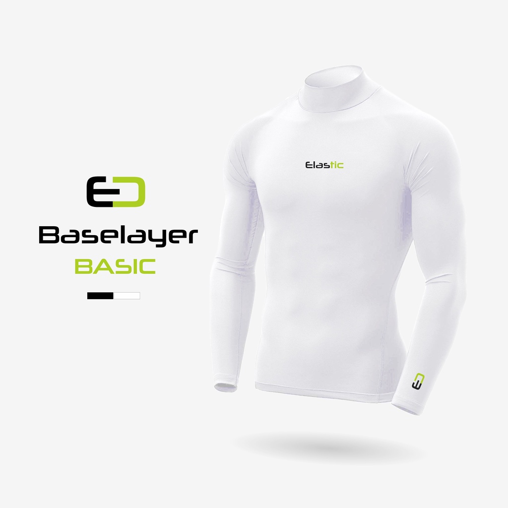 ELASTIC - Baselayer manset BASIC olahraga pria mangset bahan spandex compression sport football renang hitam