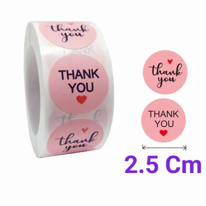 1 Roll Stiker Thank You (Motif Random)