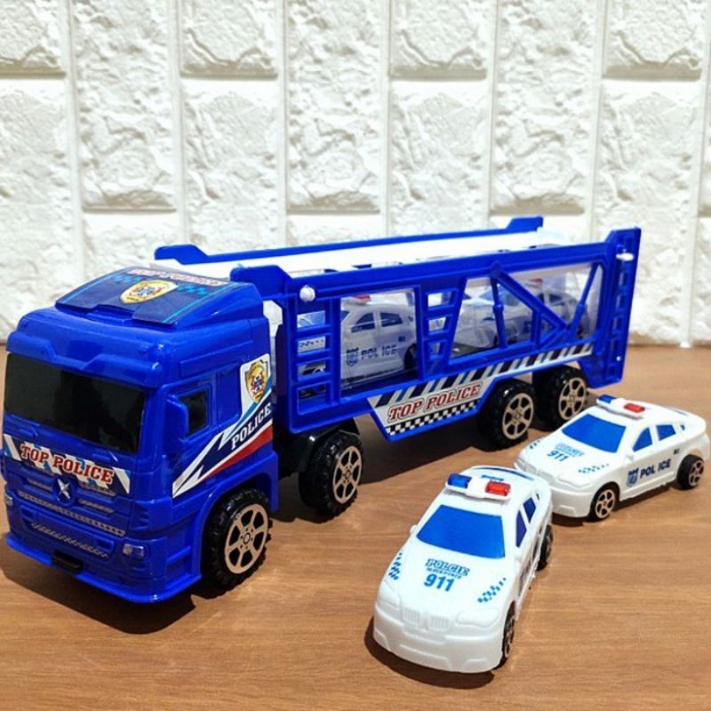 Mainan Mobil Truk Hauler Polisi - Miniatur Mobilan Towing Police Anak Laki Cowok