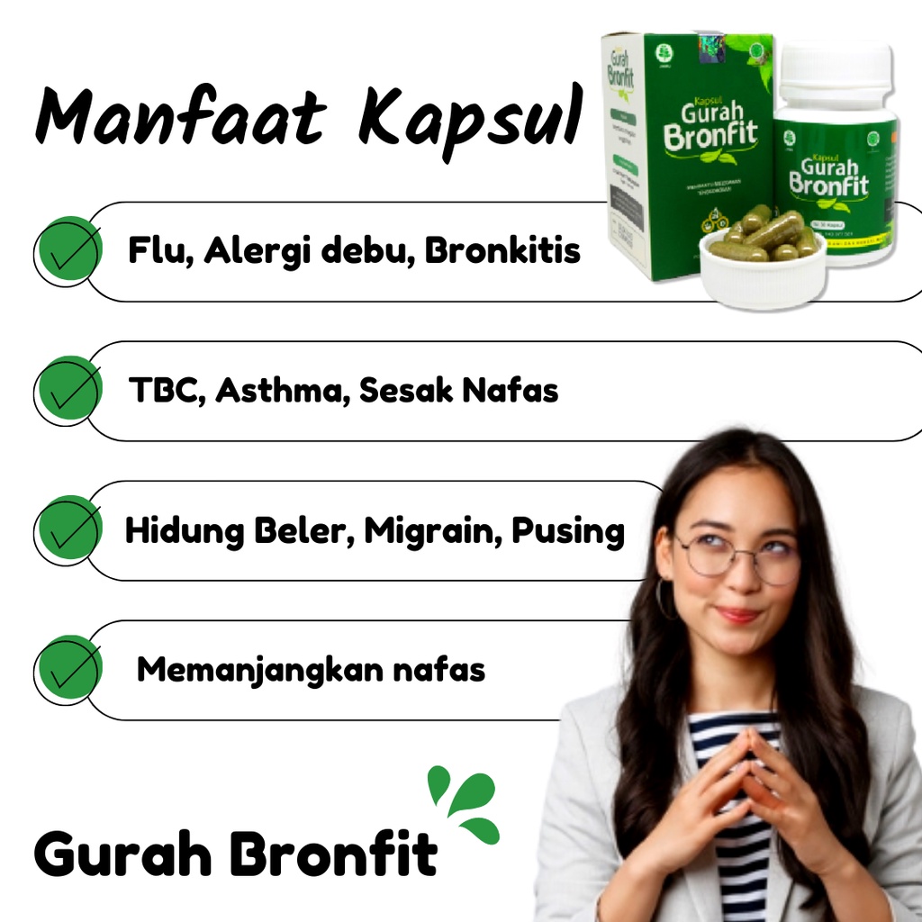 Obat Herbal Batuk Berdahak Dan Pilek Asma Sakit Radang Tenggorokan Untuk Anak Dan Dewasa Gurah Bronfit Naturafit 30 Kapsul Pelega Pernafasan Original