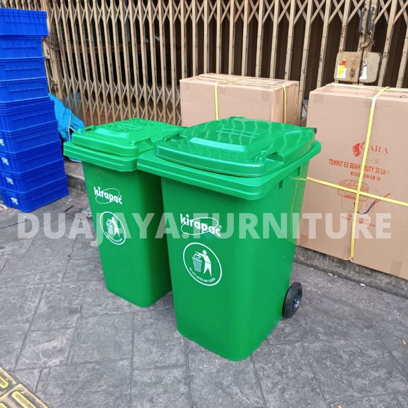 Tempat Sampah Plastik KIRAPAC HDPE EN840 120-240 Liter / Tong Sampah 240 Liter / Tempat Sampah 120 L