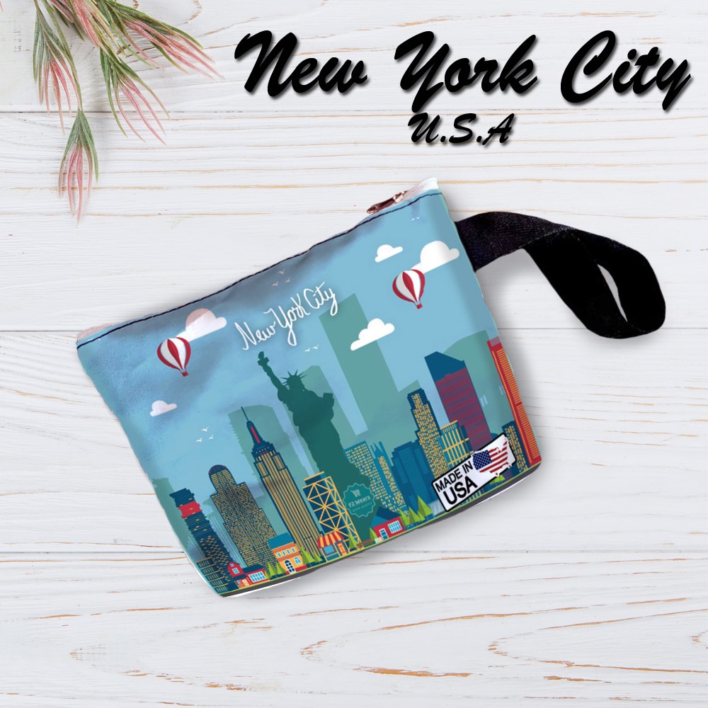 [ GROSIR ] Souvenir Dompet Printing Pouch Koin Make up Kartu HP Motif Haji Umroh, Singapore, Australia Sydney dan Negara lainnya