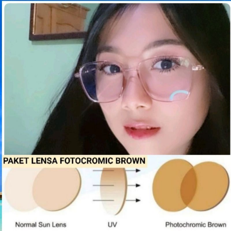 KACAMATA PAKET LENSA PHOTOBROWN KODE 8829