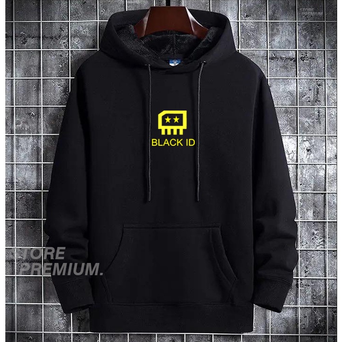 Promo Jaket Hoodie Blackid Text KuningPremiun Sweater Hoodie Pria Keren