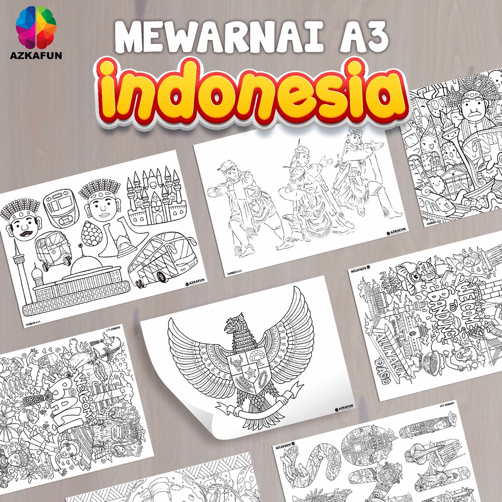 Kertas Mewarnai A3 INDONESIA - Mewarnai rumah