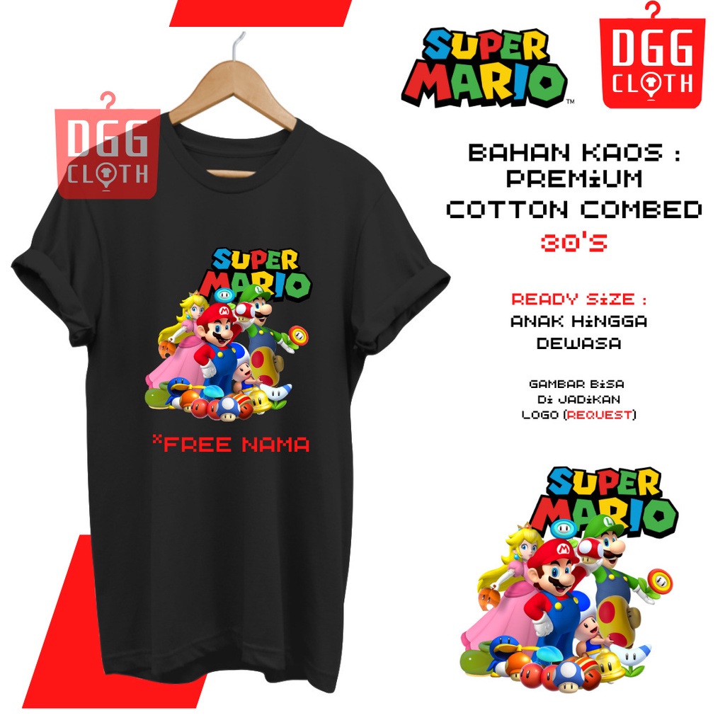 KAOS SUPER MARIO BROSS , BAJU SUPER MARIO BROSS GAMERS TYPE -4
