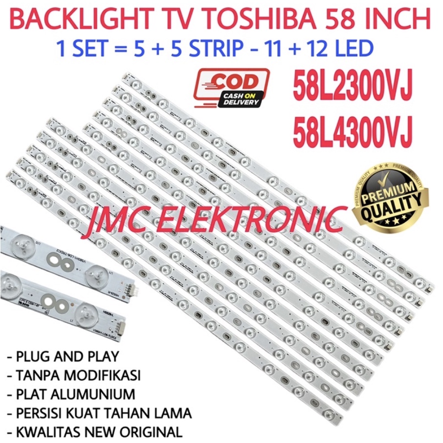 BACKLIGHT TV LED TOSHIBA 58 INCH 58L2300VJ 58L4300VJ 58L2300 58L4300 LAMPU BL 58L